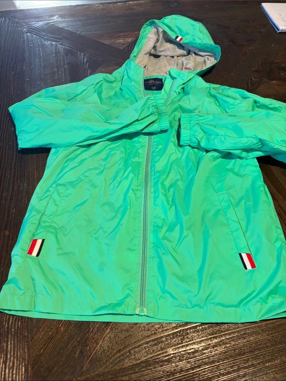 Kids Hooded Rain Jacket - Mint Green